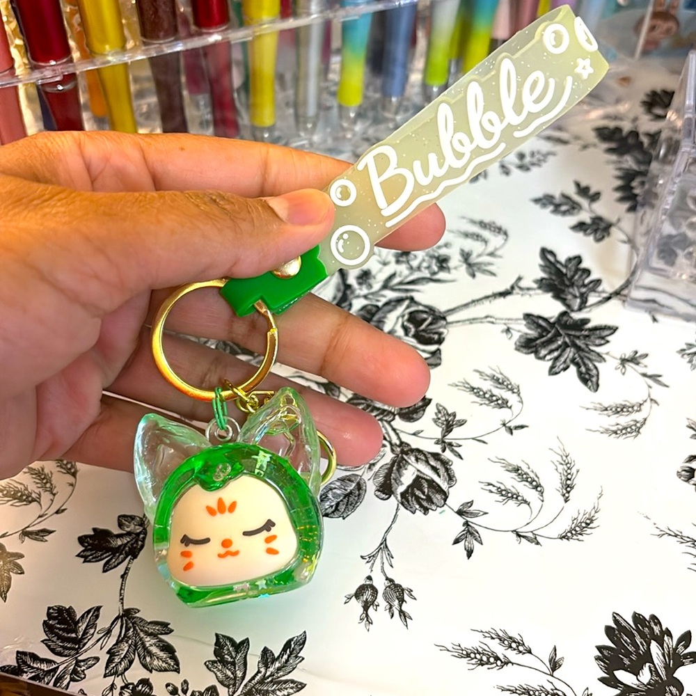 Cute Green Labubu Keychain with Strap